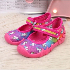 Pink Velcro ballerina slippers Jr. Befado 2