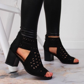 T.Sokolski Women's black openwork sandals by T. Sokolski 2