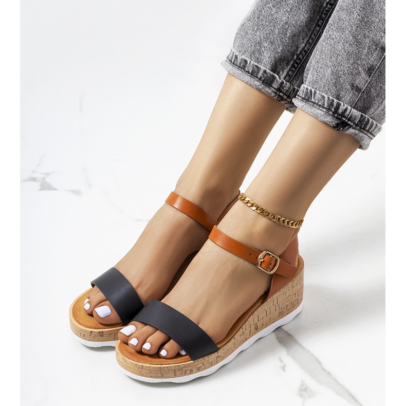 Black wedge sandals from Taylah brown 1