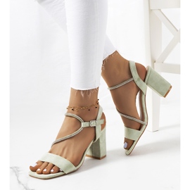 Green square toe Roseby sandals 1