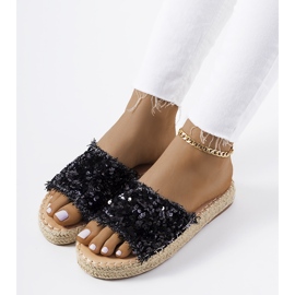 Black slippers on the Susanna platform 1