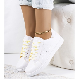 Koho white and yellow sports shoes 1