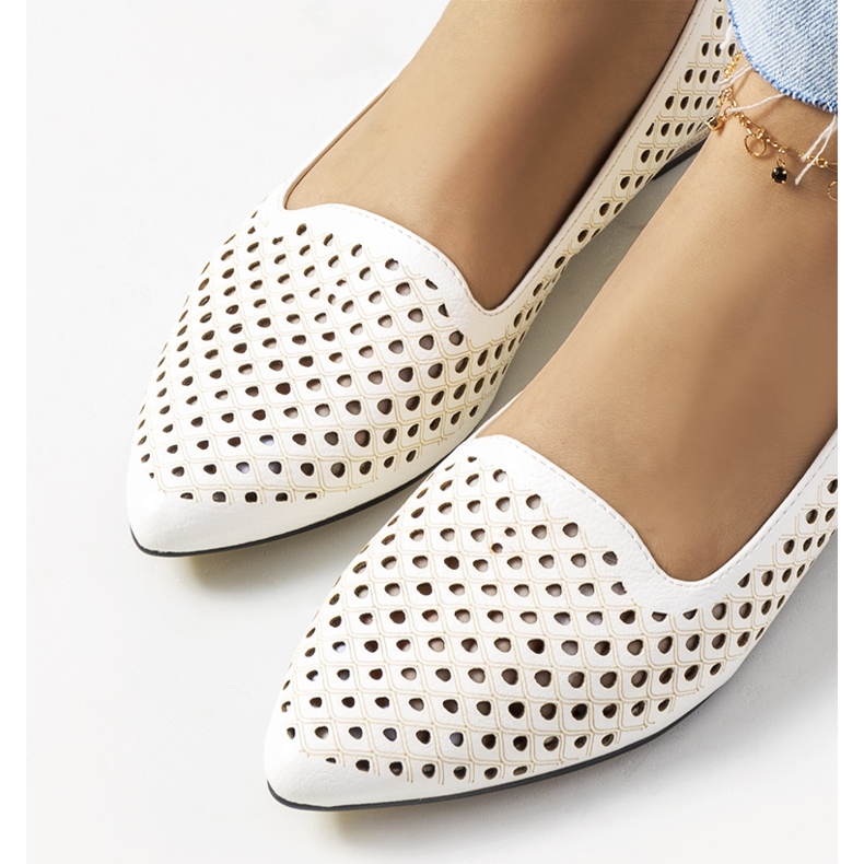 Cream Jarrett openwork ballerinas ecru 1