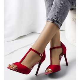 Red Munger high heel sandals 2