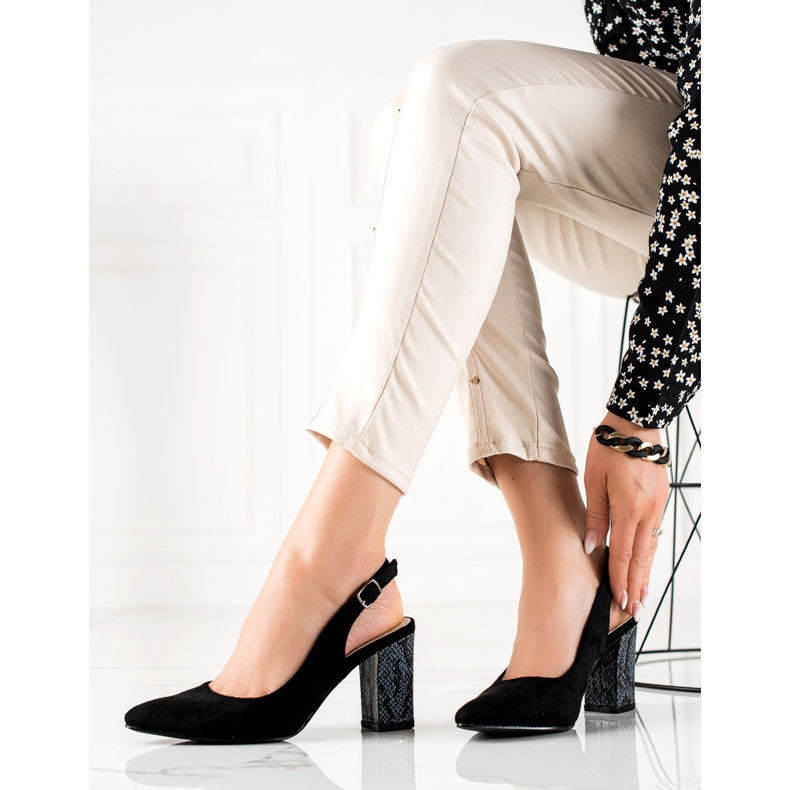 Goodin Pumps with an open heel black 1