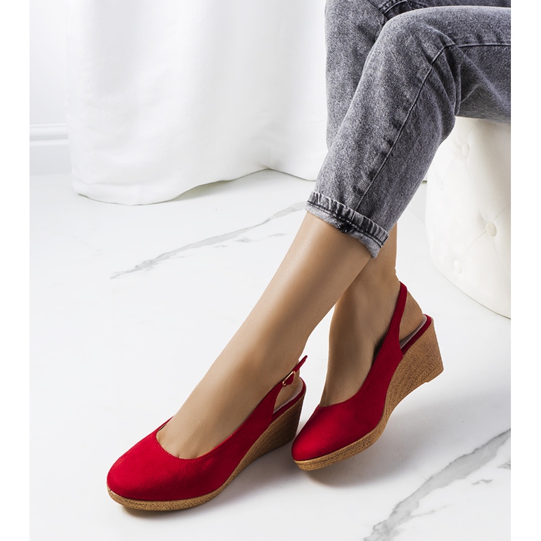 Red espadrilles on the Ribeiro wedge 1