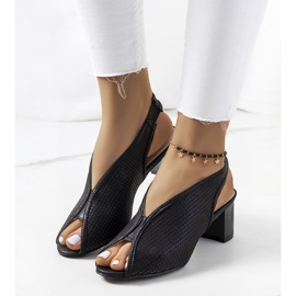 Black Rush openwork sandals 1