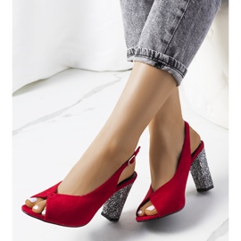 Bonnie red suede sandals 2