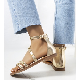 Krolt gold studded sandals golden 1