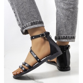 Krolt black studded sandals 1