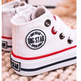 Children's High Sneakers With a zipper Big Star HH374187 White 4