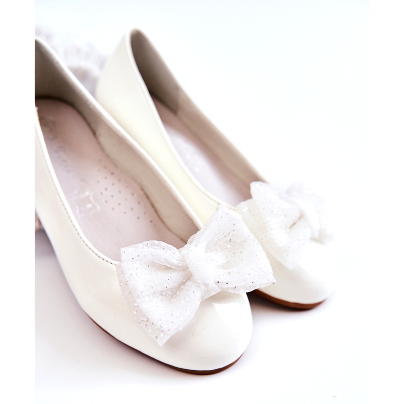 S.Barski Children's Lacquered Ballerinas With A Bow White Zolly 2
