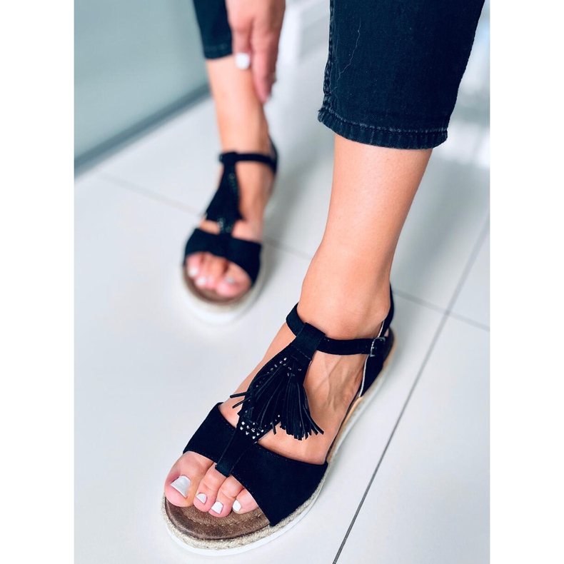 Espadrilles sandals on the wedge Bessi Black 1