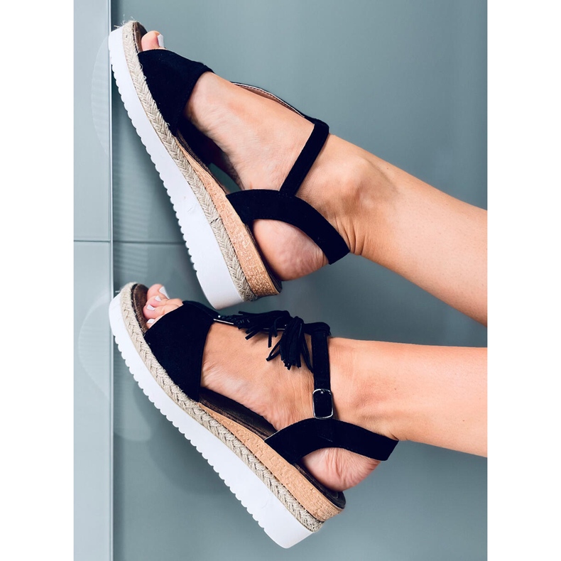 Espadrilles sandals on the wedge Bessi Black 2