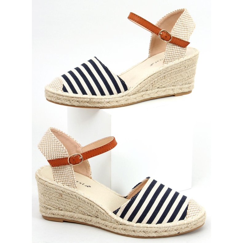 Irma Blue striped espadrilles beige navy blue 1 Irma Blue striped espadrilles beige navy blue 1