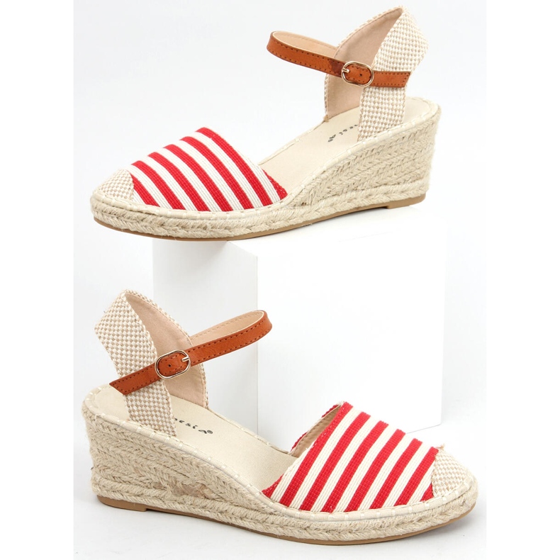 Irma Red striped espadrilles beige 1