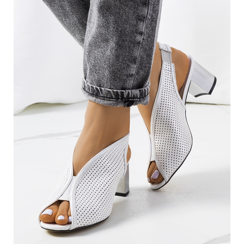 Rush silver openwork sandals 1