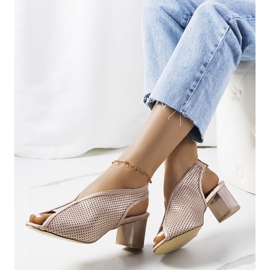 Rush pink openwork sandals golden 1