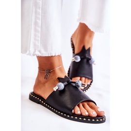 Vinceza Women's Classic Slippers With A Loop Black Cassia 1