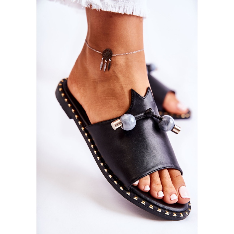 Vinceza Women's Classic Slippers With A Loop Black Cassia 2