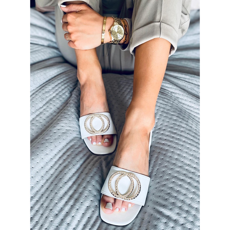 Allor White women's slippers 1