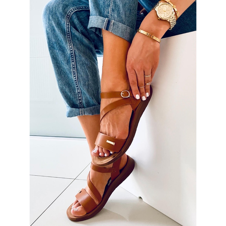 Leaf Camel women's sandals brown 2