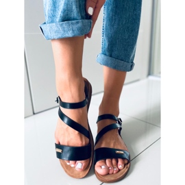 Leaf Black women's sandals 2