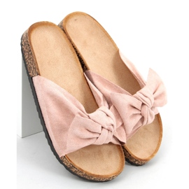 Cork slippers with a Lilac Pink bow 2