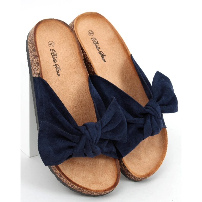 Cork slippers with a Lilac DK.BLUE bow 2