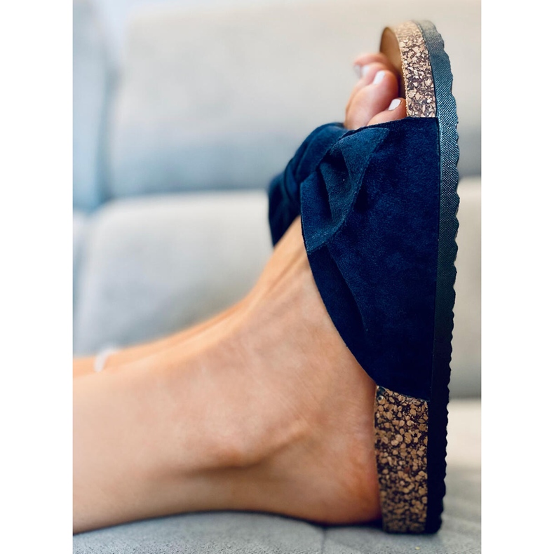 Cork slippers with a Lilac DK.BLUE bow 1