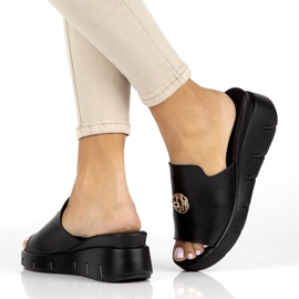 Leather slippers Filippo DK3596 / 22 Bk black 6