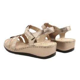Comfort leather sandals Caprice 28152-28 341 Taupe Metalic golden 4