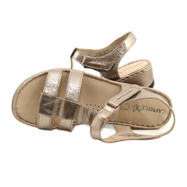 Comfort leather sandals Caprice 28152-28 341 Taupe Metalic golden 6