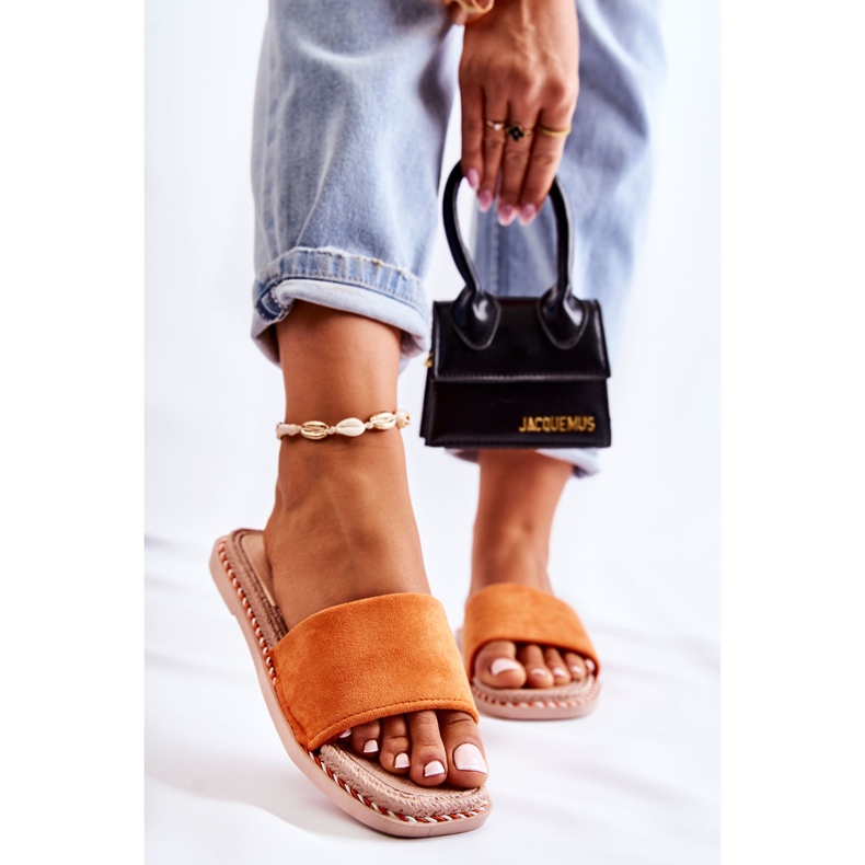 FJ1 Suede Women's Slippers Orange Sunset 1