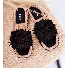 FJ1 Suede Women's Slippers With Black Giorgia Decoration 1