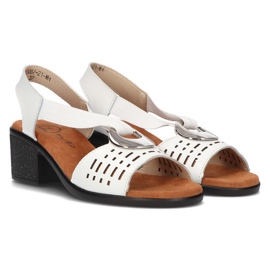 Leather openwork sandals with Filippo DS2308/22 White decoration 2
