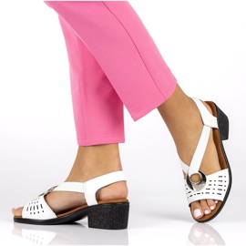 Leather openwork sandals with Filippo DS2308/22 White decoration 5