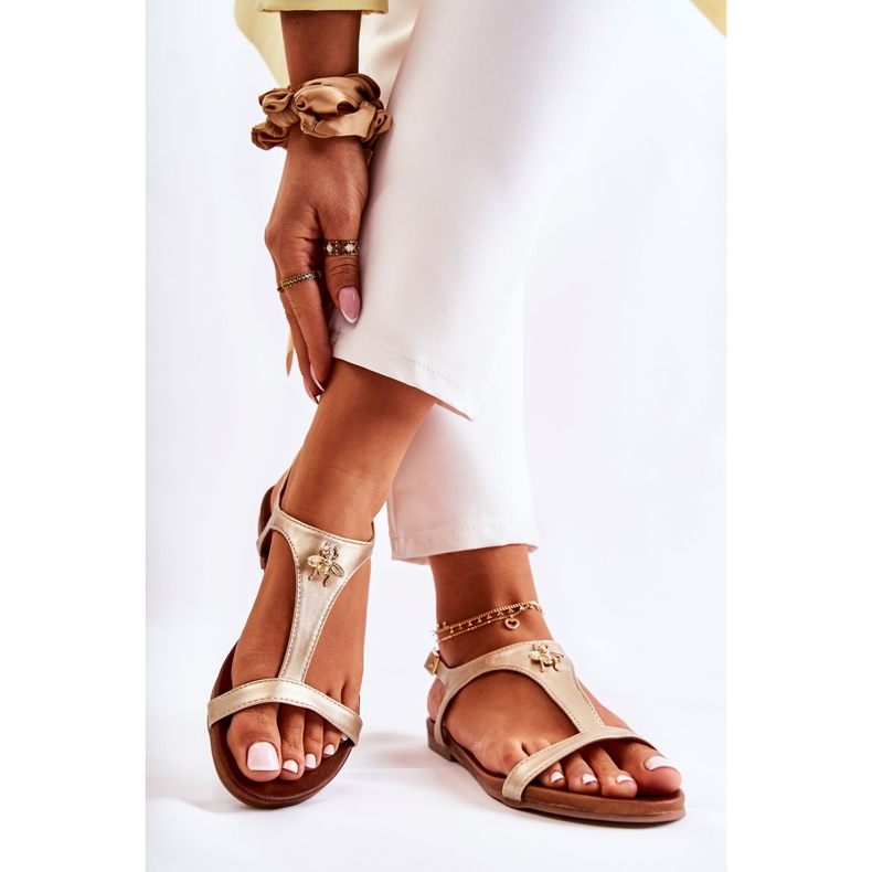 S.Barski Comfortable Women's Sandals With Golden Sabrine Decoration 2