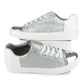 Kylie Lace-up sneakers with glitter grey 1