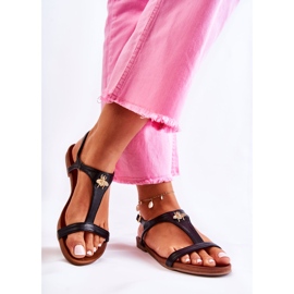 S.Barski Comfortable Women's Sandals With Black Sabrine Decoration 2