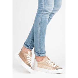 Kylie Tied Sneakers With Glitter yellow 1 Kylie Tied Sneakers With Glitter yellow 1