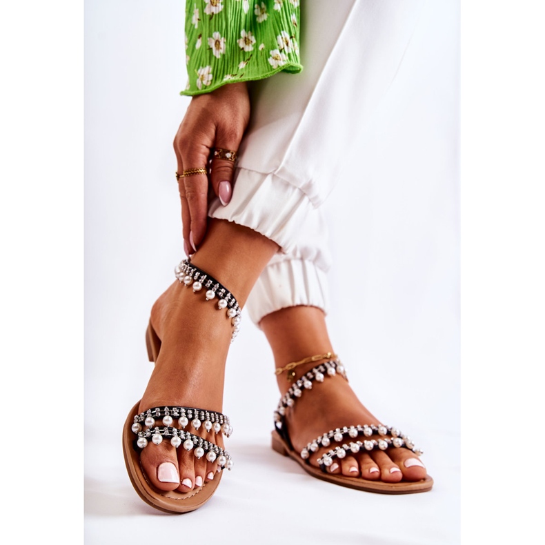 PS1 Comfortable Women's Sandals With Ornaments Black Nell 2 PS1 Comfortable Women's Sandals With Ornaments Black Nell 2