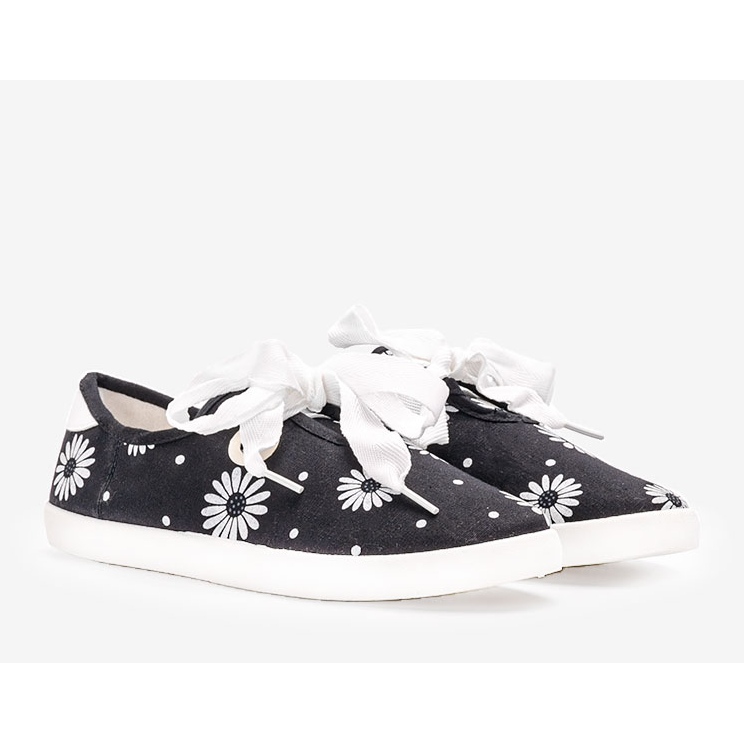 Black Hursti floral trainers white 1