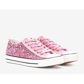 Kirst's pink glitter sneakers 1