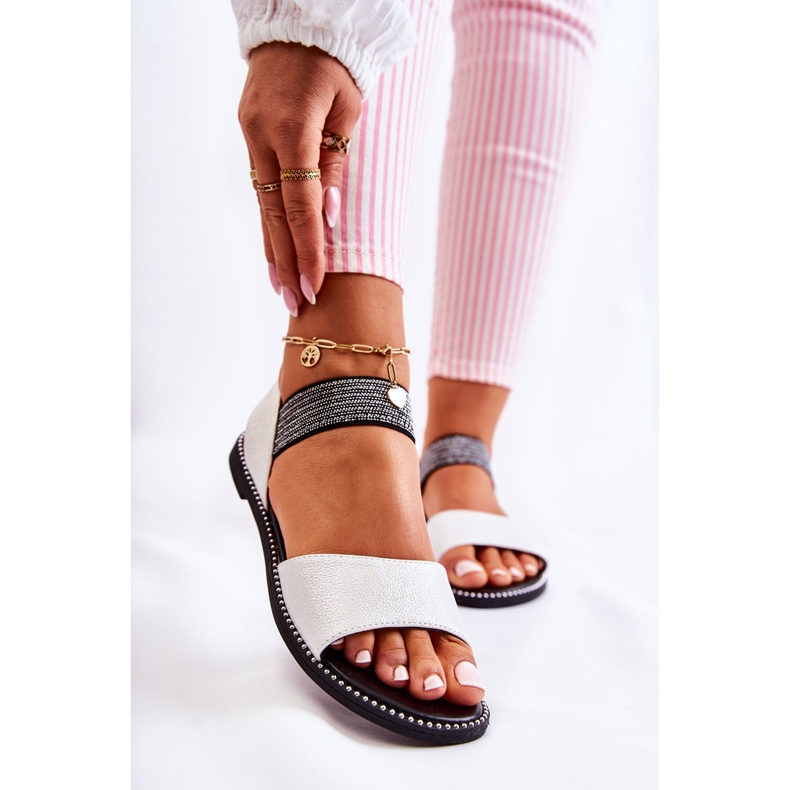 S.Barski Classic Sandals With Silver Shelly Studs 1