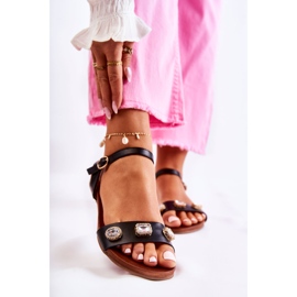 S.Barski Classic Women's Sandals With Black Harrie Ornaments 1