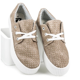 Kylie Openwork Sneakers On The Platform brown 2