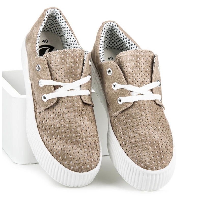 Kylie Openwork Sneakers On The Platform brown 2
