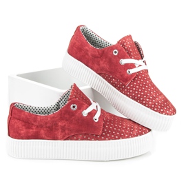 Kylie Openwork sneakers on the platform red 1