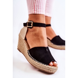 Comfortable Women's Sandals On Wedge Black Dellia 1